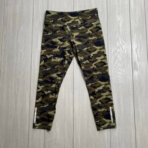 Zyia Active Women's Green & Black Camo Print Crop Leggings Size 8-10